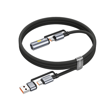 Кабель с USB/Type-C на Type-C/прикуриватель, U138, HOCO, серый