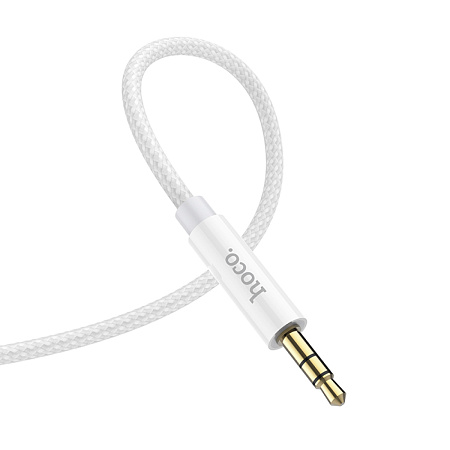 AUX Audio кабель 3,5 мм на Lightning, UPA19, HOCO, серебряный