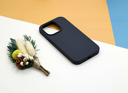 Чехол-накладка для iPhone 14 Pro, Silicon Case, без лого, угольно-серый