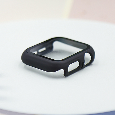 Защитное стекло с чехлом для Apple Watch 40mm, ударопрочный, цвет черный