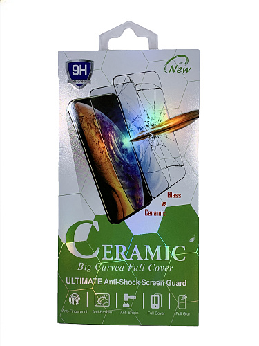 Защитное стекло на iPhone X/XS/11 Pro (5.8), Ceramic, черное, X-CASE