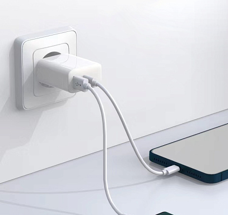 СЗУ, 1 USB 3.0 18W+1 PD 45W, белый