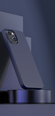 Чехол для iPhone 15, Silicone case, Магнитный (MagSafe), Pure series, HOCO, синий