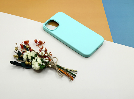 Чехол-накладка для iPhone 14, Silicon Case, без лого, бирюзовый
