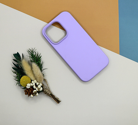 Чехол-накладка для iPhone 14 Pro, Silicon Case, без лого, сиреневый