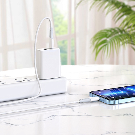 Кабель Lightning to Type-C (PD), HOCO, X70, 1м, 20W, белый