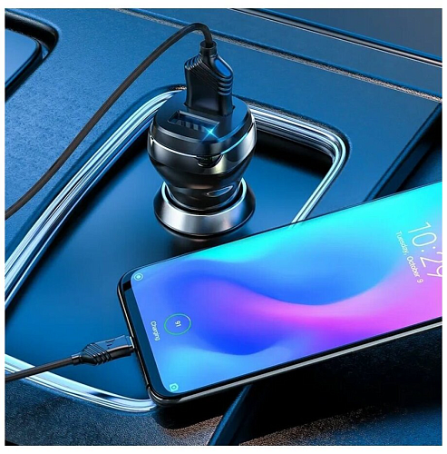 Автомобильное зарядное устройство, 2 USB 2.4A (Z40), HOCO, черный