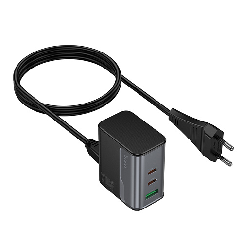 Сетевое зарядное устройство, 2 PD 70W + 1 USB 18W (CS76A), HOCO, черный