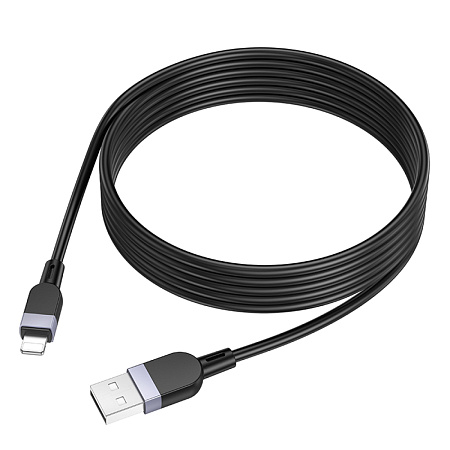 USB дата кабель Lightning, HOCO, X109, 2м, силиконовый, черный