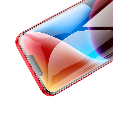 Защитное стекло на iPhone 13 (6.1)/13 Pro/14/16e, A777, HOCO, HD, черное