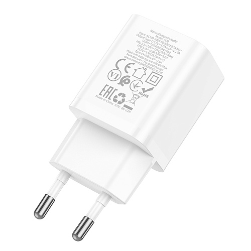 Сетевое зарядное устройство, 1 PD 18W + 1 USB 3.0 QC (N28), HOCO, белый