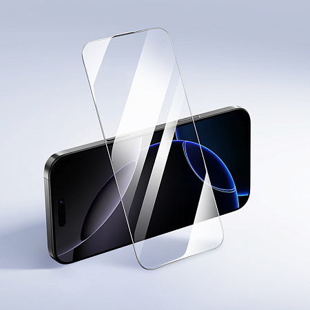 Защитное стекло для iPhone 16 Pro/17, A777, HOCO, HD, рамка черная