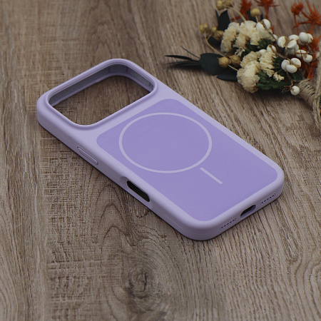 Чехол-накладка для iPhone 17 Pro Max, Silicon Case, магнитный (MagSafe), с дизайном, без лого, X-CASE, сиреневый