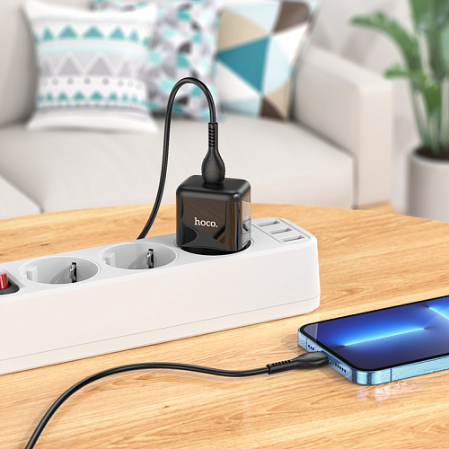 Сетевое зарядное устройство, 1 PD 30W (N32), HOCO, Type-C to Lightning, черный