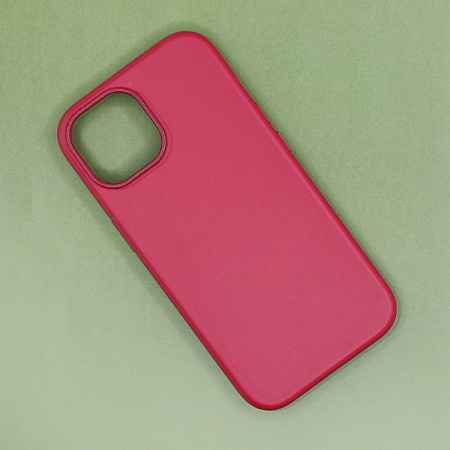 Чехол-накладка для iPhone 15, экокожа, магнитный (MagSafe), без лого, X-CASE, красный