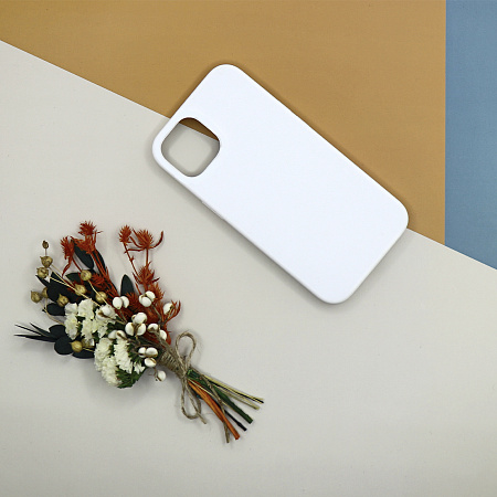 Чехол - накладка для iPhone 13 Mini, Silicon Case, без лого, белый