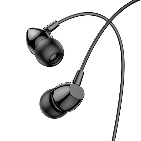 Проводные наушники M94, Universal earphones with microphone, HOCO, вакуумные, черные