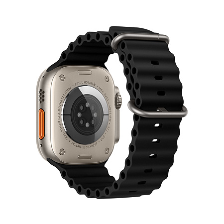 Ремешок на руку для Apple Watch 44/45/46/49 мм, HOCO, WA12, силиконовый ребристый, черный