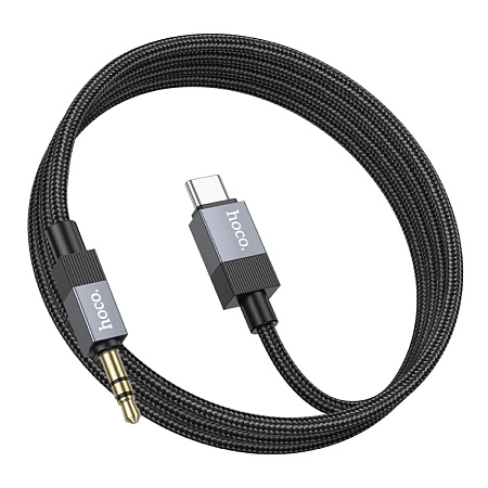 AUX Audio кабель 3,5 мм на Type-C, UPA32B, HOCO, 1 метр, цвет черный
