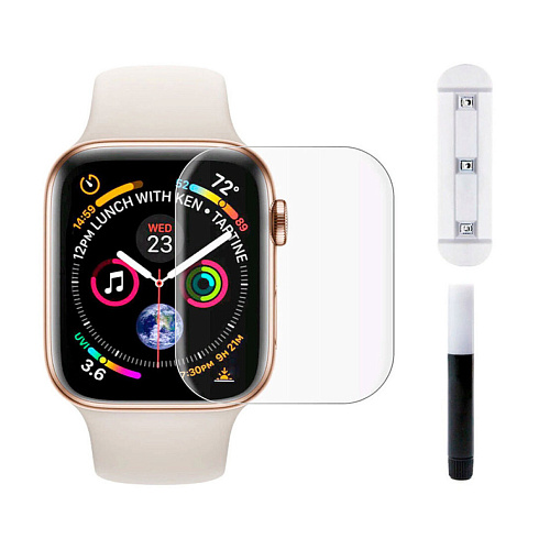 Защитное стекло на Apple Watch, 45mm, ультрафиолет, прозрачное, X-CASE