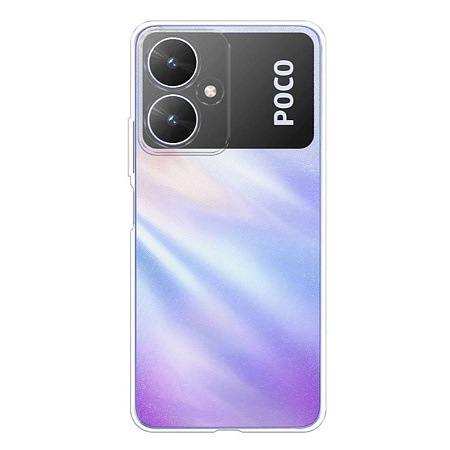 Чехол силиконовый для Xiaomi Poco M6 (4G), c защитой камеры, X-CASE, прозрачный