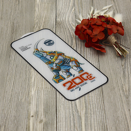 Защитное стекло на iPhone 14 Pro Max (6.7), носорог, черное, X-CASE