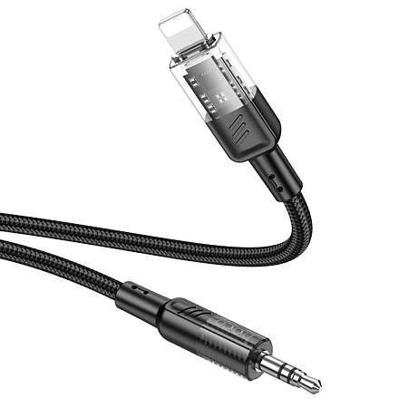 AUX Audio кабель 3,5 мм на Lightning, UPA27, HOCO, черный