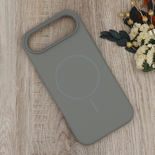 Чехол-накладка для iPhone 17 Air, Silicon Case, магнитный (MagSafe), без лого, X-CASE, серый