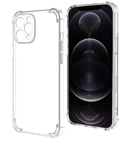 Чехол силиконовый для iPhone 12 Pro (6.1), с защитой камеры, X-CASE, прозрачный