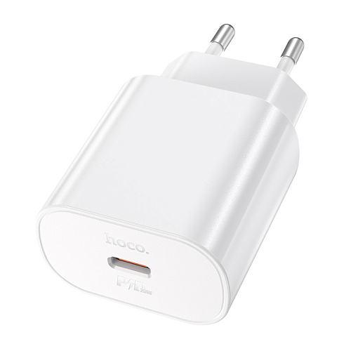 Сетевое зарядное устройство, 1 PD 25W (N22), HOCO, Безопасный сертификат, белый