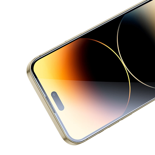 Защитное стекло на iPhone 14 Pro Max (6.7), 6D, с сеточкой для динамика, черное, X-CASE