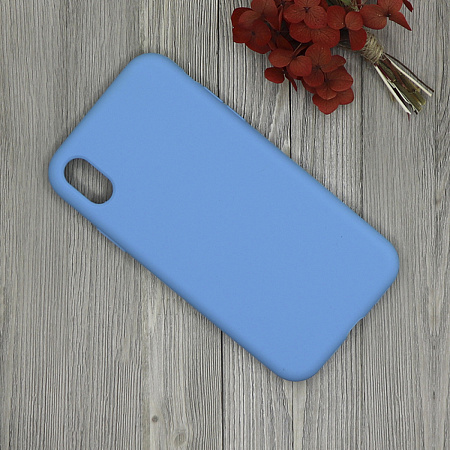 Чехол - накладка для iPhone XR, Silicon Case, без лого, голубой
