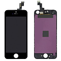 Дисплей iPhone 5S в сборе с тачскрином (черный), переклеенный орг (100% LCD)