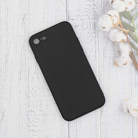 Чехол силиконовый для iPhone 7/8/SE 2020, с микрофиброй внутри, с защитой камеры, X-CASE, черный