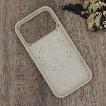 Чехол-накладка для iPhone 17 Pro, Silicon Case, магнитный (MagSafe), без лого, X-CASE, бежевый