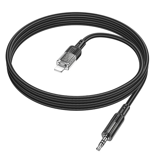 AUX Audio кабель 3,5 мм на Lightning, UPA27, HOCO, черный