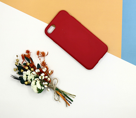 Чехол - накладка для iPhone 7/8/SE (2020), Silicon Case, без лого, бордовый