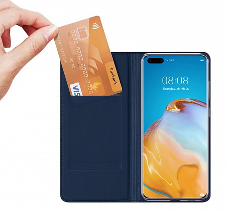 Чехол-книжка для Huawei P40 Pro/ P40 Pro+, DU DU, боковой, синий