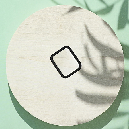 Защитное стекло на Apple Watch, 44mm, полный клей, прозрачное с черной рамкой