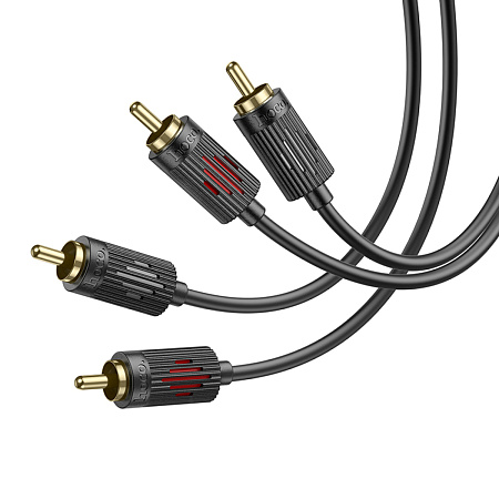 Кабель с RCA на RCA, UPA29, HOCO, колокольчики, черный