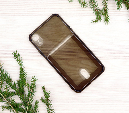 Чехол силиконовый для iPhone XR (6.1), с карманом для карт, с защитой камеры, X-CASE, затемненный