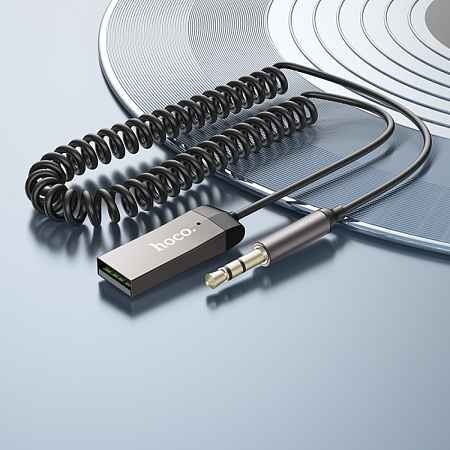 Bluetooth Receiver, E78, HOCO, металлический серый