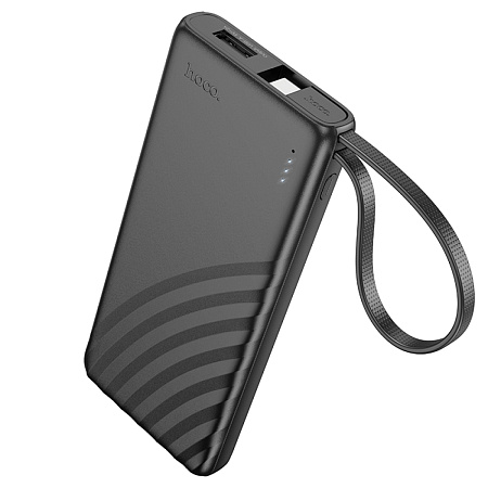 Универсальный Доп. Аккумулятор 5000mAh, J129, HOCO, 1 USB (5V/2A), провод Type-C, черный