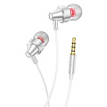 Проводные наушники M90, Delight wire-controlled earphones with microphone, HOCO, вакуумные, серебро
