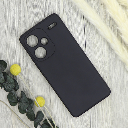 Чехол силиконовый для Xiaomi Redmi Note 13 Pro+, good quality, с защитой камеры, X-CASE, черный