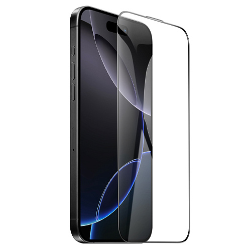 Защитное стекло для iPhone 16 Pro/17, A777, HOCO, HD, рамка черная