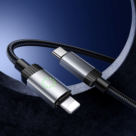 Кабель Lightning to Type-C (PD), HOCO, X117, 1 метр, цвет черный