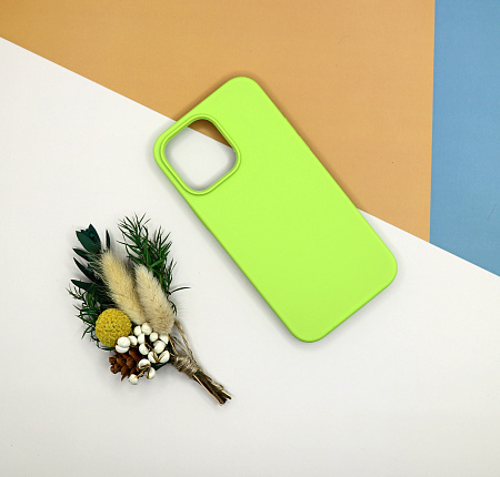 Чехол-накладка для iPhone 14 Pro Max, Silicon Case, без лого, зеленый