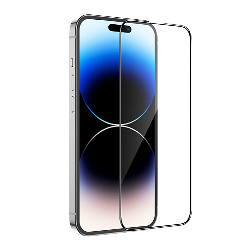 Защитное стекло для iPhone 14 Pro, G5, HOCO, Full screen silk screen HD tempered glass, черное