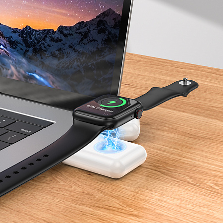 Универсальный Доп. Аккумулятор 1000mAh, J120, HOCO, зарядное устройство для iWatch, белый